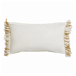 Чехол на подушку горчичного цвета с бахромой и объемным узором Ethnic mix варинант исполнения - 4 | Loft Concept в Новосибирске