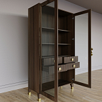 Дизайнерский шкаф витрина Elsa Dreams Walnut с 4-мя ящиками варинант исполнения - 7 | Loft Concept в Новосибирске