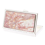 Таблетница карманная прямоугольная на 7 отделений с зеркалом и накладкой из натурального камня Турмалин Silver Stone Pillboxes варинант исполнения - 2 | Loft Concept в Новосибирске