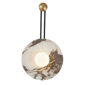 Бра круглое с каменным основанием и плафоном из стекла в форме шара Shaw Marble Lighting