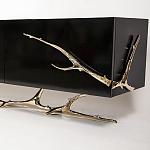 Дизайнерский комод чёрный глянцевый с основанием в виде золотых ветвей Meta Credenza  варинант исполнения - 1 | Loft Concept в Новосибирске