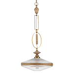 Подвесной светильник с плоским прозрачным плафоном и декоративной вставкой из текстурного камня Tectona  варинант исполнения - 1 | Loft Concept в Новосибирске