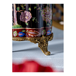 Ваза из фарфора черная с цветочной росписью и бронзовой стрекозой Spring Garden варинант исполнения - 7 | Loft Concept в Новосибирске