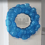 Дизайнерское Зеркало из синего стекла Blue Bubbles Mirror  варинант исполнения - 2 | Loft Concept в Новосибирске