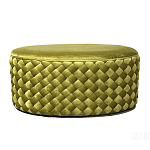 Пуф овальный плетеный оливкового цвета Pool Woven Velour варинант исполнения - 1 | Loft Concept в Новосибирске
