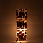 Торшер из перламутра на металлическом каркасе Indonesian Tower 2 варинант исполнения - 3 | Loft Concept в Новосибирске