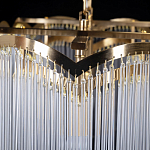 Люстра прямоугольная на цепях с прозрачными трубками и волнистым краем Nembus варинант исполнения - 11 | Loft Concept в Новосибирске