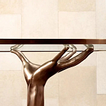 Обеденный стол с фигурным декором бронзового цвета Dichotomy racetrack варинант исполнения - 3 | Loft Concept в Новосибирске