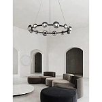 Люстра подвесная светодиодная в форме кольца Gray Ring Chandelier варинант исполнения - 2 | Loft Concept в Новосибирске