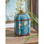 Ваза голубая с крышкой и цветочным узором Genuine Chinese Classics варинант исполнения - 2 | Loft Concept в Новосибирске
