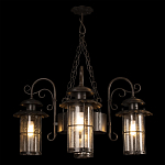 Уличная подвесная люстра с 4-мя цилиндрическими плафонами на цепях Elysian Lanterns варинант исполнения - 2 | Loft Concept в Новосибирске