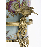 Ваза из голубого фарфора с рисунком птиц и цветов и декоративными элементами Blue Garden варинант исполнения - 4 | Loft Concept в Новосибирске