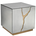 Столик журнальный зеркальный с золотым декором Gold Painted Mirror Table варинант исполнения - 1 | Loft Concept в Новосибирске