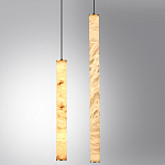 Подвесной светильник с плафоном в форме цилиндра из алебастра Cryptocrystalline Stone варинант исполнения - 3 | Loft Concept в Новосибирске