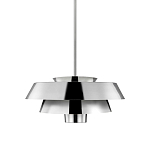 Подвесной светильник с широким многоярусным металлическим плафоном цвета никель в современном стиле Feiss варинант исполнения - 1 | Loft Concept в Новосибирске