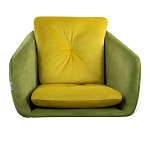 Стул с мягкой обивкой из велюра и подъемно-поворотным механизмом на колесиках Mason Green and Yellow варинант исполнения - 3 | Loft Concept в Новосибирске