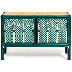 Комод для посуды из ротанга Felice Rattan Green варинант исполнения - 1 | Loft Concept в Новосибирске