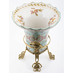 Ваза из голубого фарфора с рисунком птиц и цветов и декоративными элементами Blue Garden варинант исполнения - 3 | Loft Concept в Новосибирске