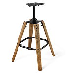 Барный стул со спинкой на 4-х коричневых ножках Черный Велюр Ava Charm варинант исполнения - 4 | Loft Concept в Новосибирске