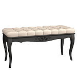 Банкетка из массива бука с бежевой обивкой из велюра Black Provence варинант исполнения - 1 | Loft Concept в Новосибирске