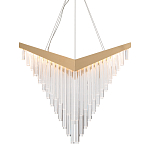 Люстра золотого цвета в форме галочки с каскадом длинных прозрачных трубок Eurofase варинант исполнения - 1 | Loft Concept в Новосибирске