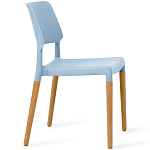 Пластиковый стул на ножках из массива бука Ferret Blue варинант исполнения - 3 | Loft Concept в Новосибирске