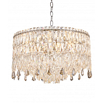 Люстра круглая с хрустальными подвесками на серебряном каркасе Roul Crystal Light варинант исполнения - 4 | Loft Concept в Новосибирске