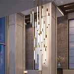 Люстра в современном стиле с 30-ю каскадными светодиодными лампами Golden LED Rain варинант исполнения - 3 | Loft Concept в Новосибирске