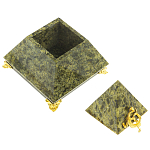 Шкатулка пирамида из натурального камня змеевик Stone Casket варинант исполнения - 2 | Loft Concept в Новосибирске