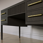 Большой Рабочий стол Primo с 5 выдвижными ящиками Темный орех варинант исполнения - 3 | Loft Concept в Новосибирске