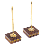 Настольный письменный набор с часами и визитницами из природного камня обсидиана Royal Present варинант исполнения - 4 | Loft Concept в Новосибирске