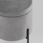 Серый пуф на черных ножках SANJAY варинант исполнения - 4 | Loft Concept в Новосибирске