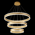 Люстра подвесная светодиодная с тремя золотистыми кольцами Ring Horizontal варинант исполнения - 2 | Loft Concept в Новосибирске