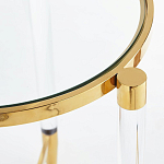 Золотой приставной столик с круглой стеклянной столешницей Weightless Table варинант исполнения - 4 | Loft Concept в Новосибирске