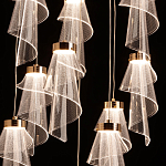 Люстра каскадная с 10-ю прозрачными плафонами Wave Line варинант исполнения - 5 | Loft Concept в Новосибирске