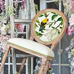 Стул бежевый из натурального бука с изображением птиц и цветов Blooming Birds варинант исполнения - 3 | Loft Concept в Новосибирске