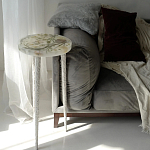 Круглый журнальный столик со столешницей из эпоксидной смолы Epoxy Resin Flowers Coffee Table варинант исполнения - 3 | Loft Concept в Новосибирске