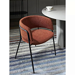 Стул полукруглый мягкий с буклированной обивкой Chair with Boucle Upholstery варинант исполнения - 2 | Loft Concept в Новосибирске