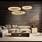 Люстра с 3-мя кольцами из натурального камня Minerals of Light варинант исполнения - 3 | Loft Concept в Новосибирске