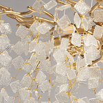 Люстра подвесная золотого цвета с декоративными ветвями и прозрачными рельефными подвесками FAIRYTREE Light варинант исполнения - 4 | Loft Concept в Новосибирске