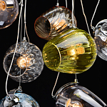 Люстра каскадная с 9-ю разноцветными стеклянными плафонами Kaleido варинант исполнения - 13 | Loft Concept в Новосибирске