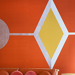 Обои ручная роспись Chez Nina by India Mahdavi Lantana colourway on Arancio dyed silk варинант исполнения - 3 | Loft Concept в Новосибирске