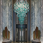 Люстра зеленая каскадная Green Light CascadeDroplet Chandelier варинант исполнения - 1 | Loft Concept в Новосибирске