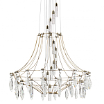 Люстра подвесная из металла с хрустальными прозрачными подвесками Quasar 81 варинант исполнения - 1 | Loft Concept в Новосибирске