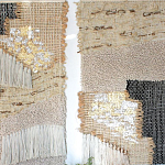 Триптих Геометрический гобелен бежевый Figurative Beige Wall Hangings варинант исполнения - 1 | Loft Concept в Новосибирске