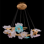 Люстра круглая на золотом каркасе с цветочным декором Miscellaneous herbs варинант исполнения - 1 | Loft Concept в Новосибирске