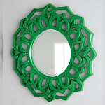 Зеркало круглое в ажурной зеленой раме Green Floral Pattern варинант исполнения - 2 | Loft Concept в Новосибирске