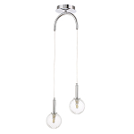 Подвесной светильник с 2-мя рельефными прозрачными плафонами из стекла и основанием цвета Хром Perforated Glass Bubbles варинант исполнения - 1 | Loft Concept в Новосибирске