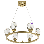Подвесная круглая люстра с хрустальными плафонами Esme Crystal Brass Ring Chandelier варинант исполнения - 2 | Loft Concept в Новосибирске