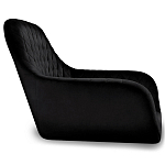 Барный стул со спинкой и подлокотниками на 4-х металлических ножках Douglas Rhombus Черный Велюр варинант исполнения - 2 | Loft Concept в Новосибирске